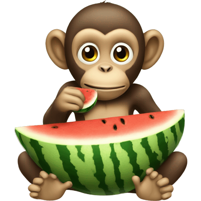 Monkey eating water melon emoji