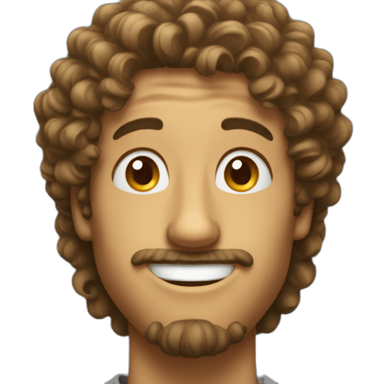 guy with curly hair and big nose smiling emoji