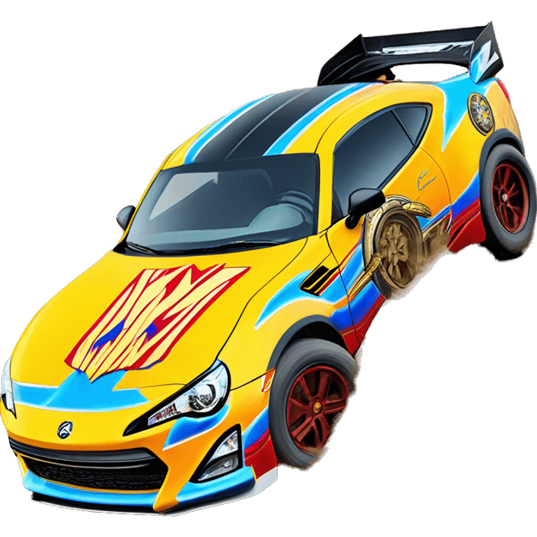 Linda Carter’s Wonder Woman Long wheelbase widened ground effects Scion FR-S off road desert race car emoji