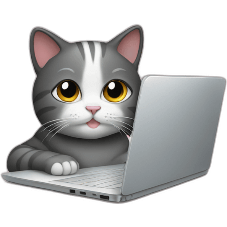 Cat and laptop emoji