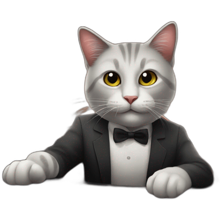 the cat is playing at the casino emoji