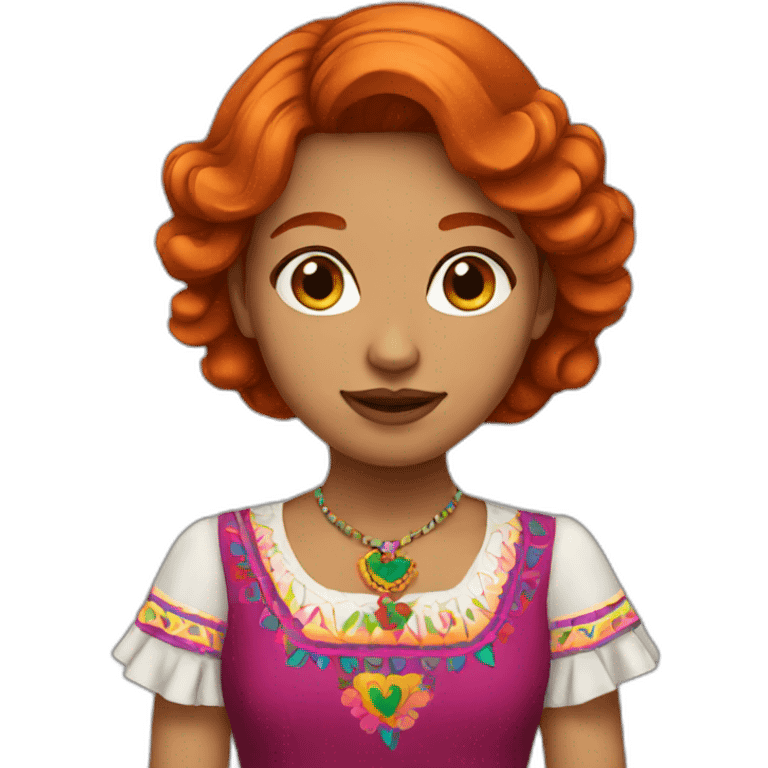 Mexican dressed redhead girl emoji