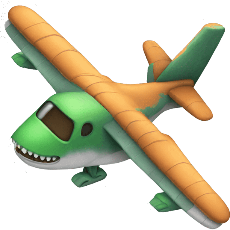 Dinosaur flying airplane emoji