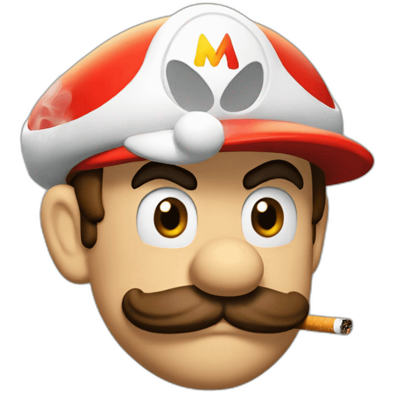 mario qui fumme une cigarette emoji