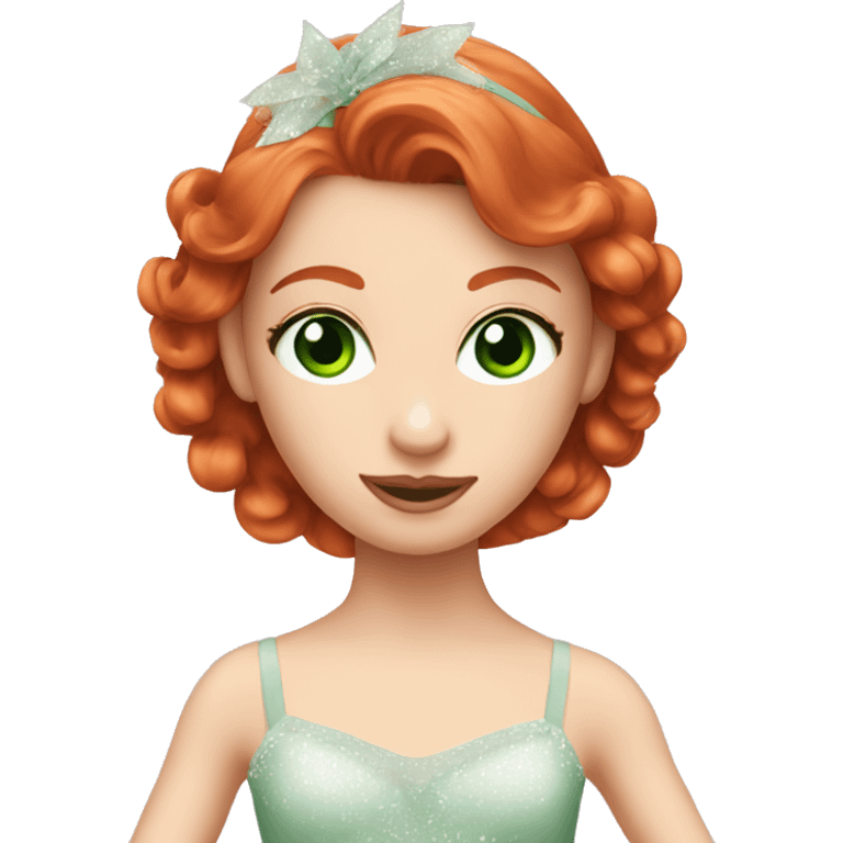 Redhead ballerina with green eyes emoji