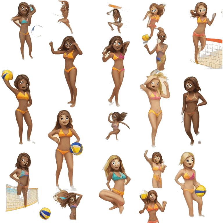 Girls in Bikini playing Beachvolleyball  emoji