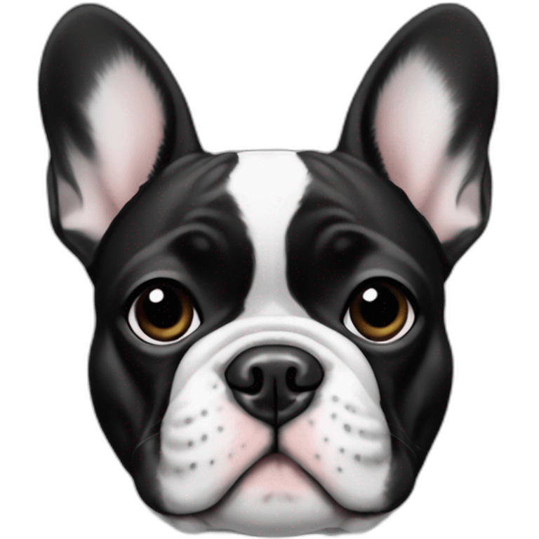 french bulldog black and white  emoji