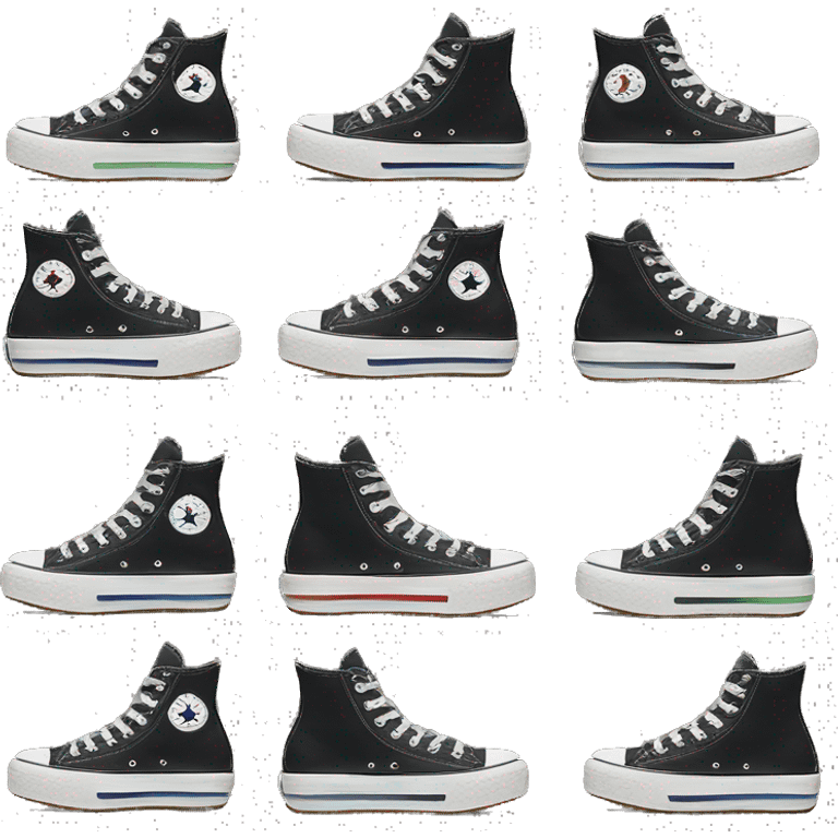 Black platform converse platform shoes hike  emoji