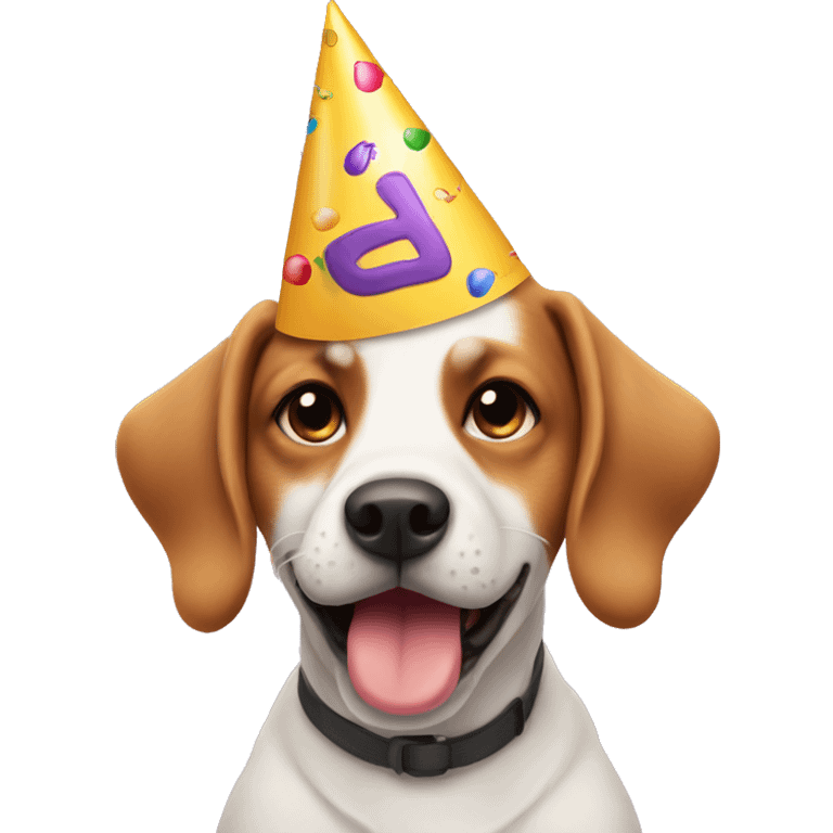 Dog in birthday hat’s  emoji