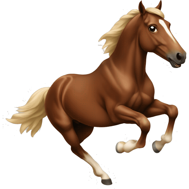 Brown horse jumping emoji