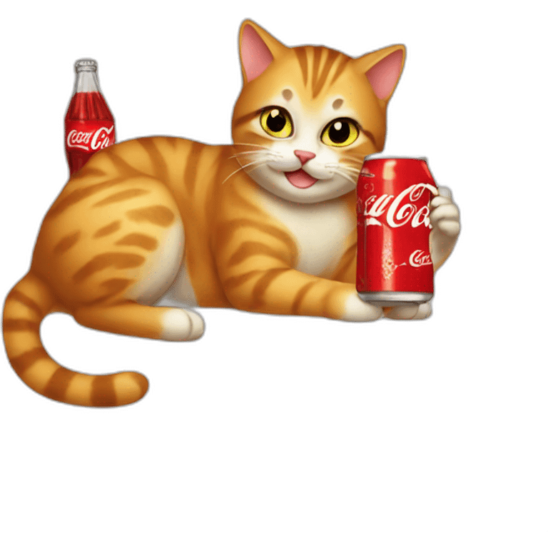 Cat drinking coca cola emoji