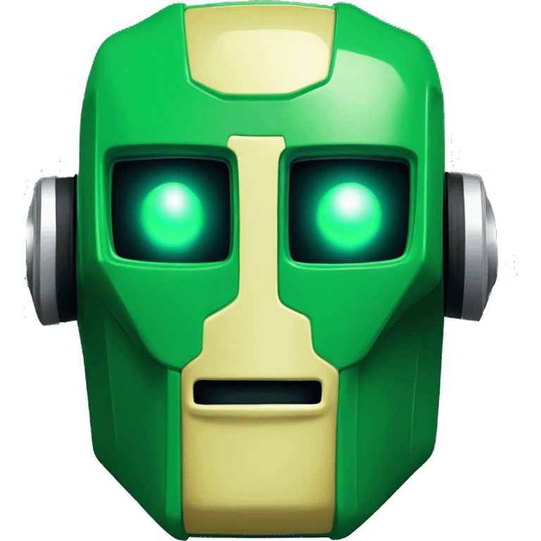 Green LED DaftPunk-style robot talk box emoji