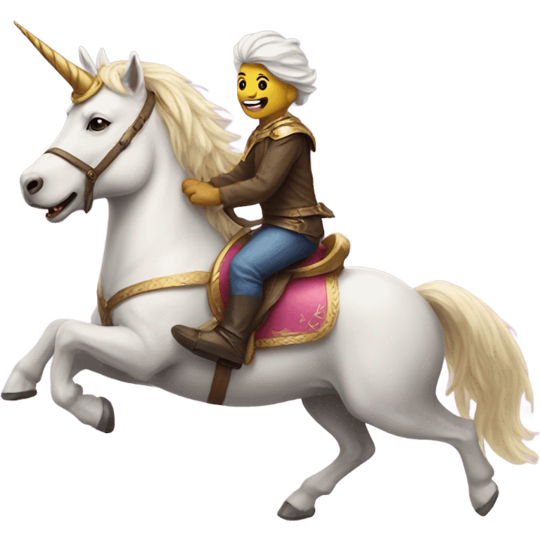 Dog riding a unicorn  emoji