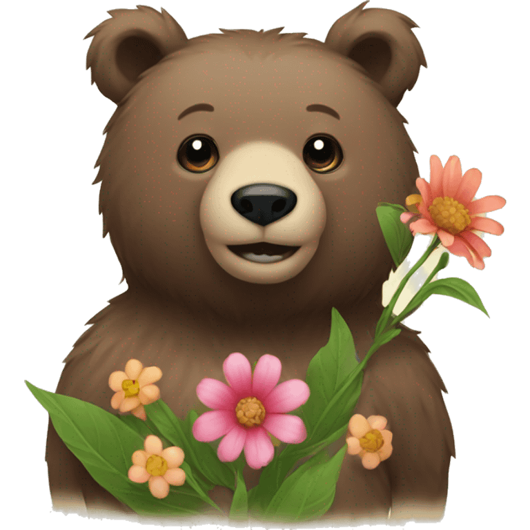 bear and flower emoji