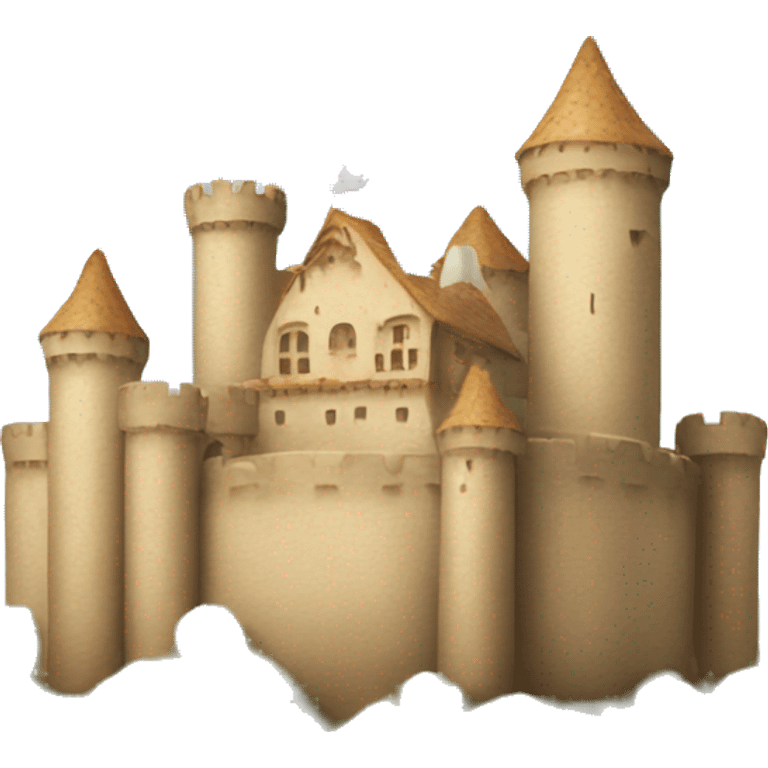 Castle with background bread emoji