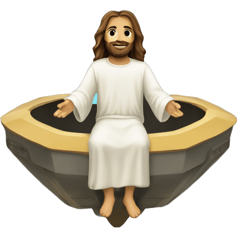 Jesus in a crucifix spaceship emoji