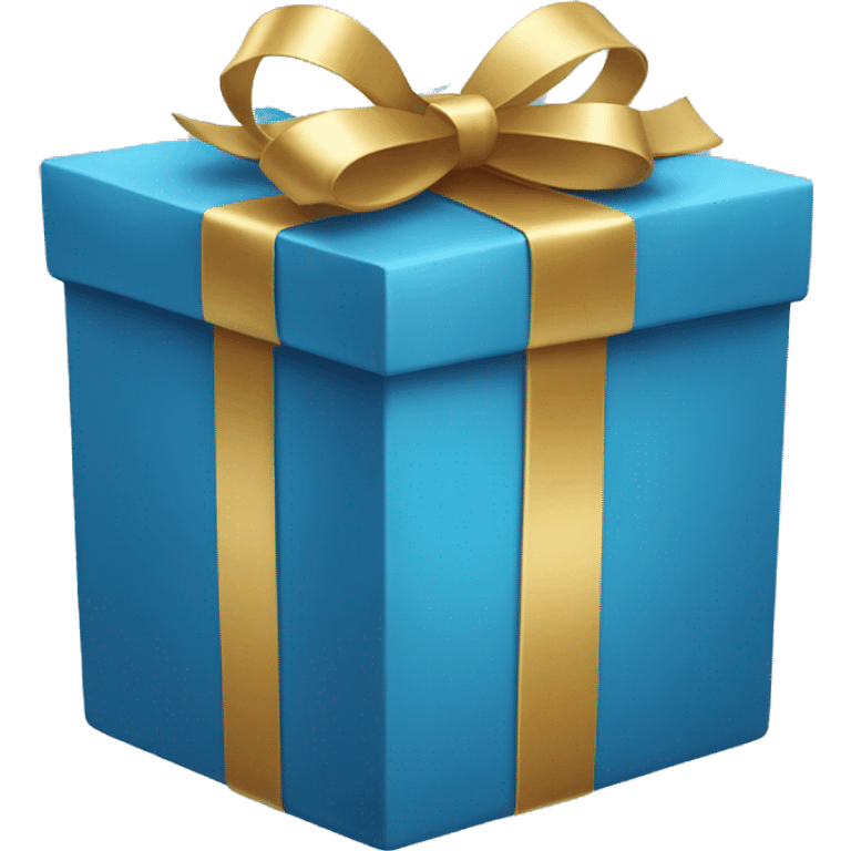 Open blue present with golden ribbon emoji