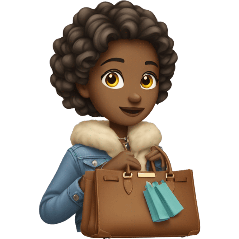 Girl holding a birkin bag emoji