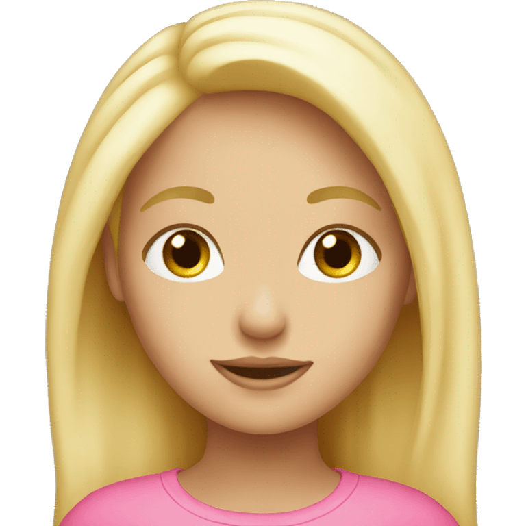 Blonde girl pink emoji