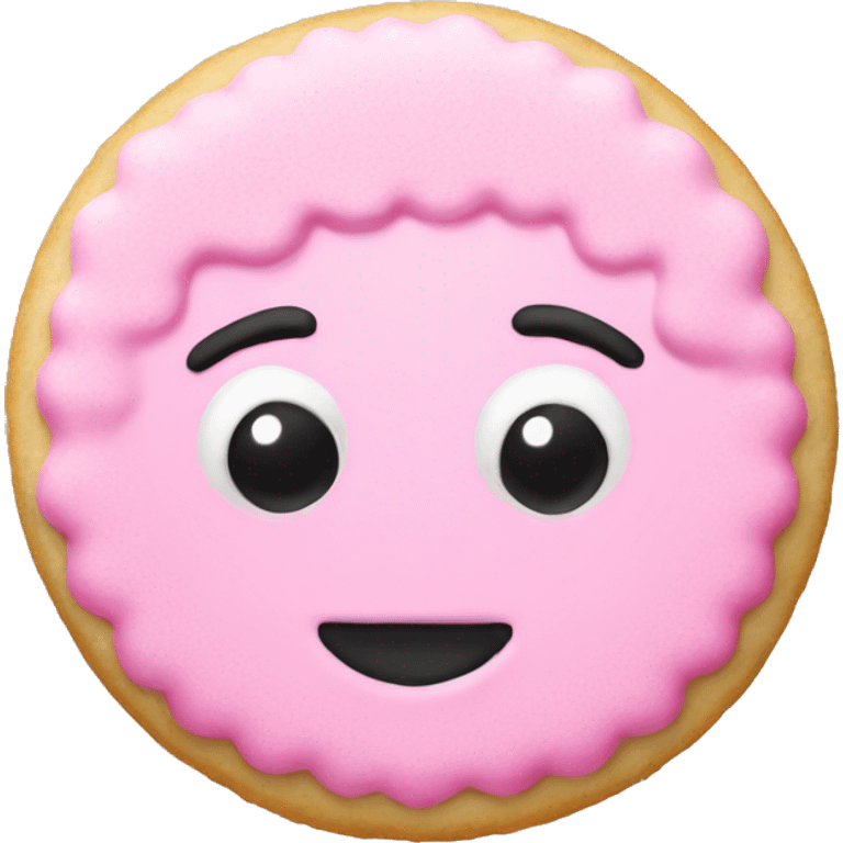 Holiday pink frosted sugar cookie emoji