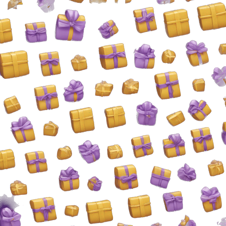 Purple and gold present emoji