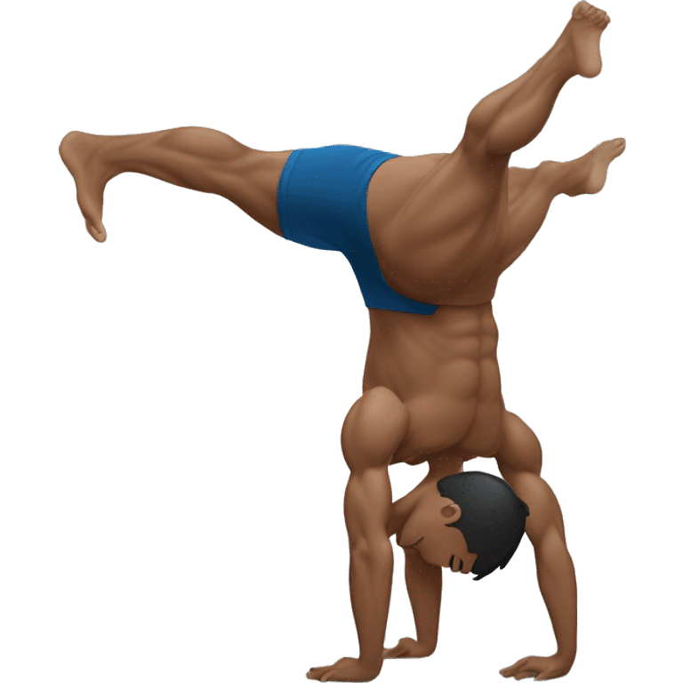 muscular athlete doing handstand emoji