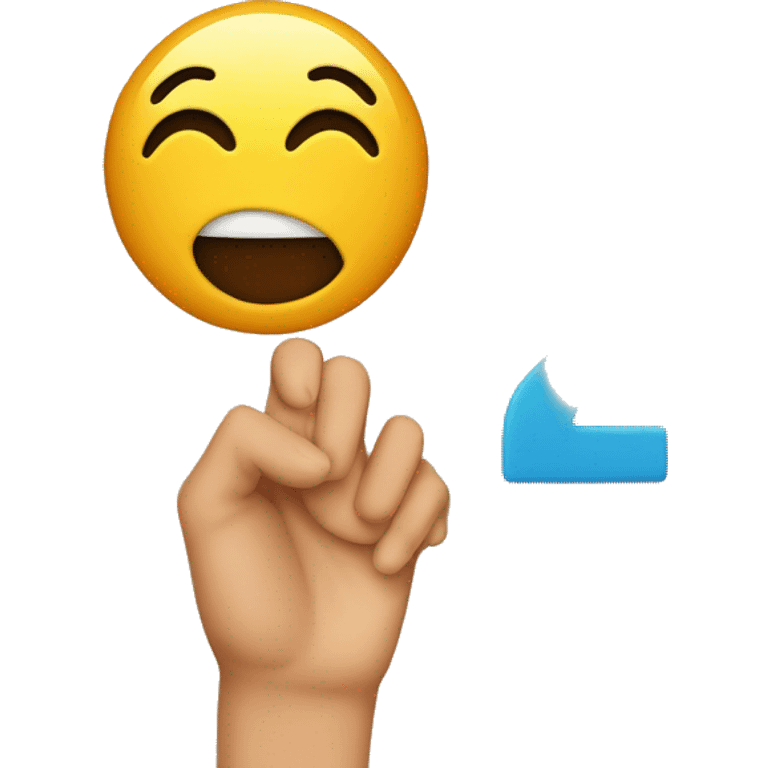 Emoji blowing a kiss with number 2 hand emoji