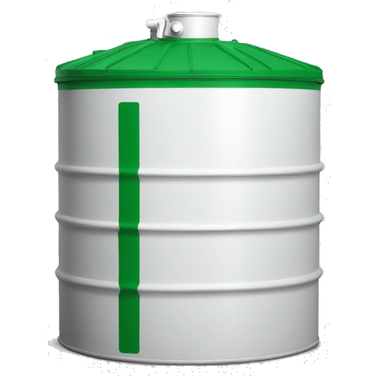 white oil tank with a green lid. With  Johnson Oil written on it emoji