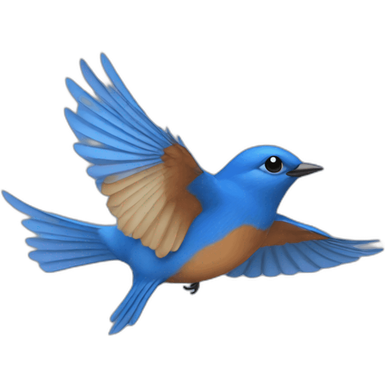 Bluebird flying emoji