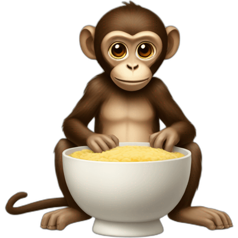 monkey with a bowl of fufu emoji