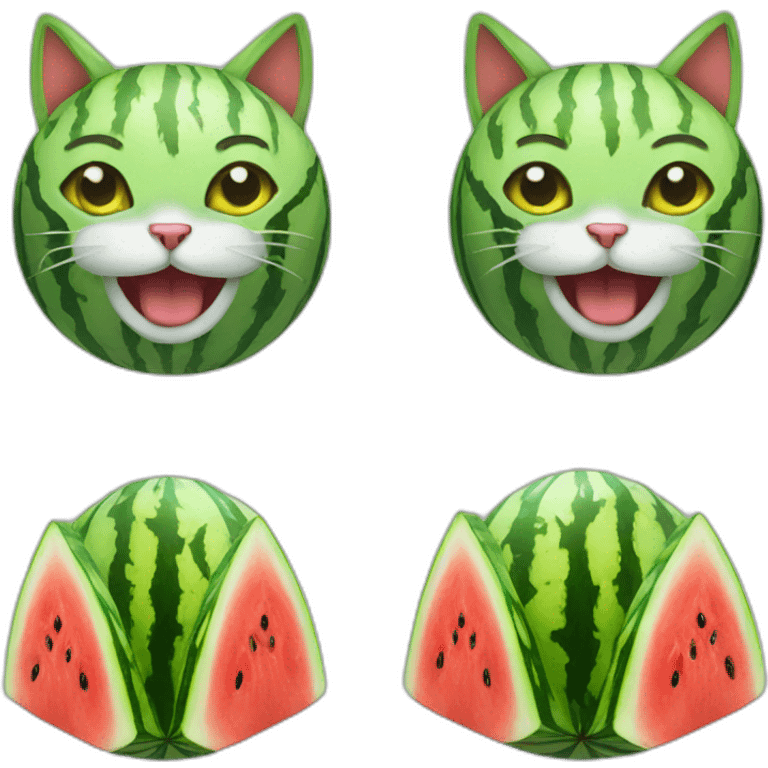 watermelon cat emoji