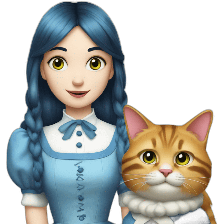 alice in wonderland and the cat emoji