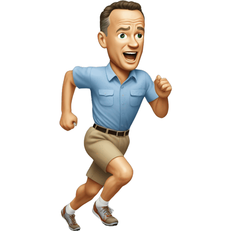 Tom Hanks as Forrest Gump running emoji