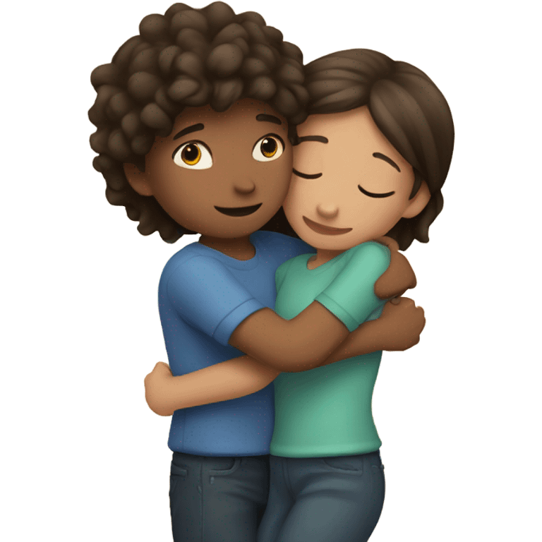 Boy hugging girl emoji