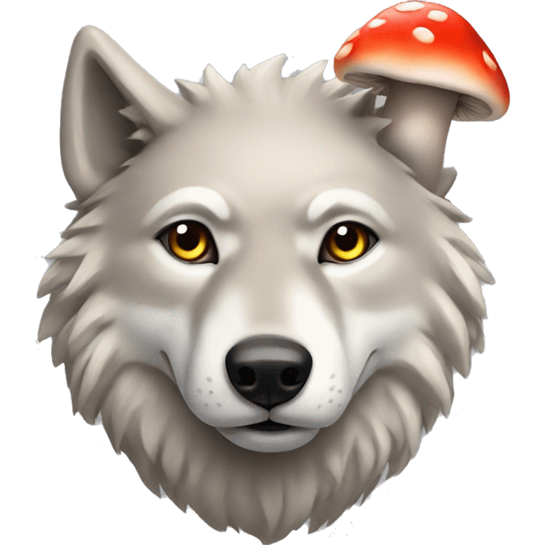 Wolf with murshroom on head emoji