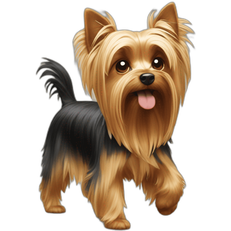 Yorkshire Terrier walking on two legs emoji