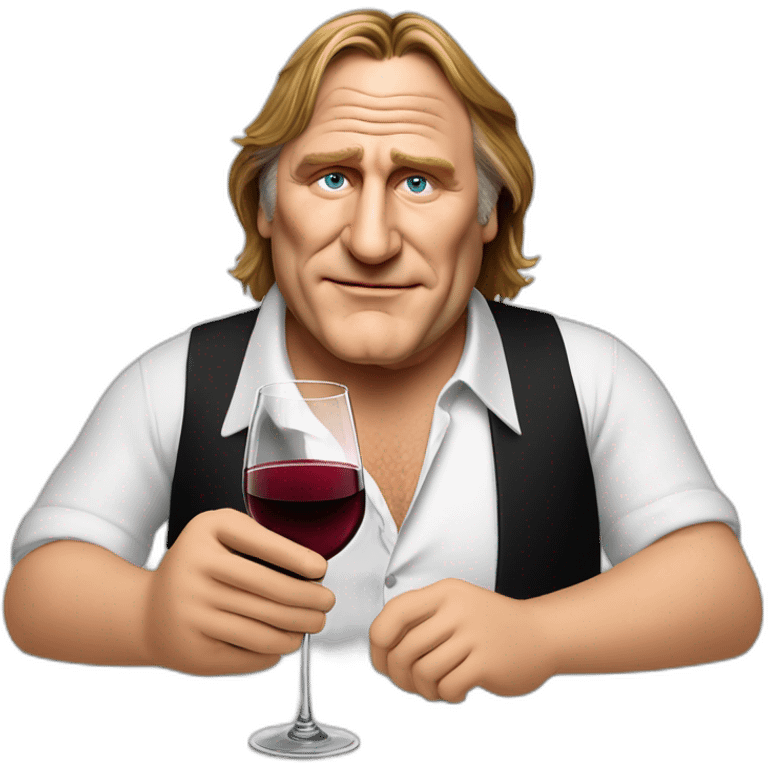 Gérard Depardieu with a glass of wine  emoji