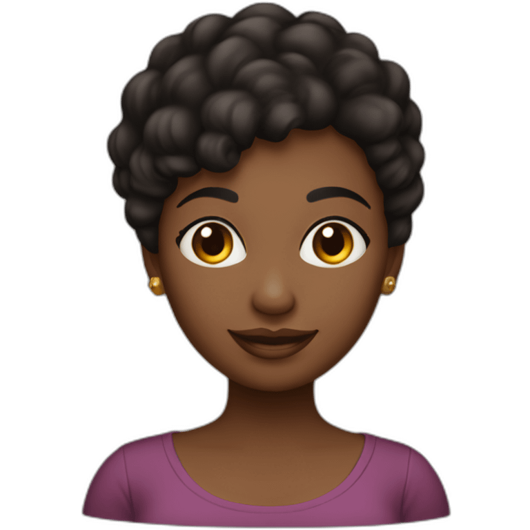 One black pregnant lady short blackish brownish 4c hair mid 20’s emoji