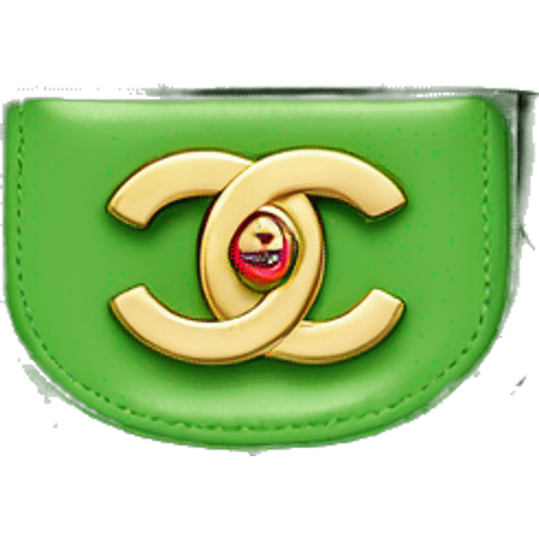 Chanel classic flap bag green emoji