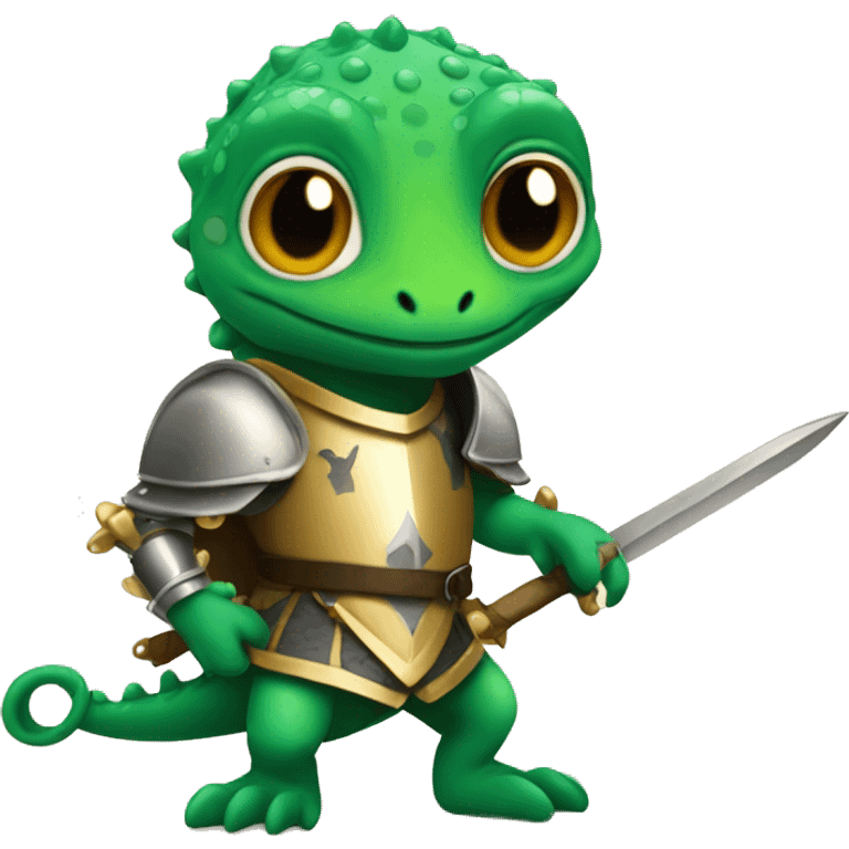 a gecko as an knight emoji