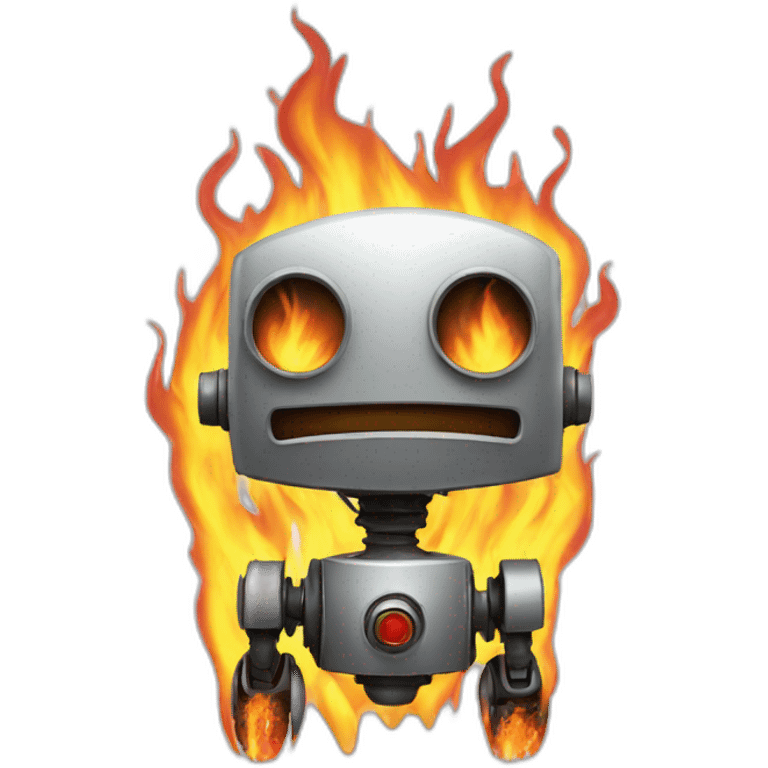 burning robot emoji