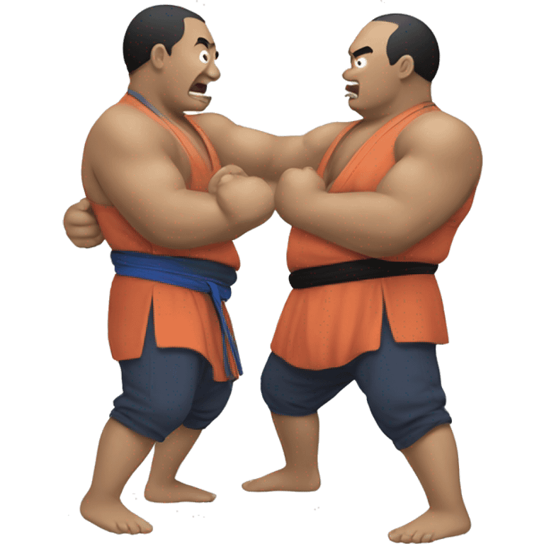 Two sumos fighting emoji