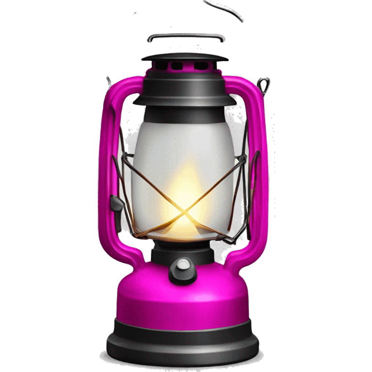 Realistic camping fuschia lit camping lantern lisolated. emoji