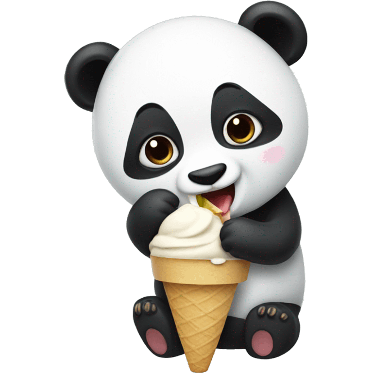 Panda eating ice cream emoji