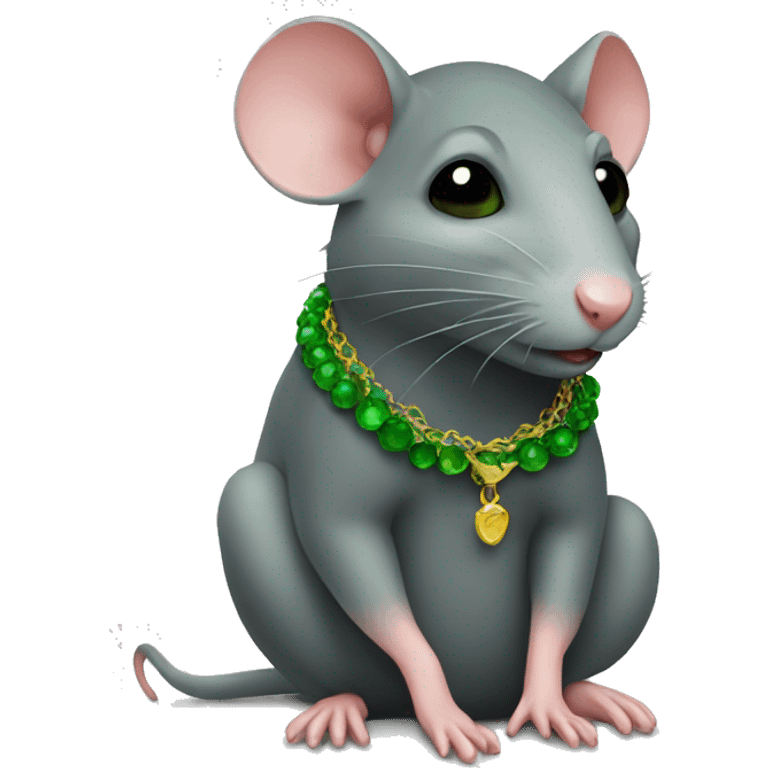 Rat with green necklace  emoji