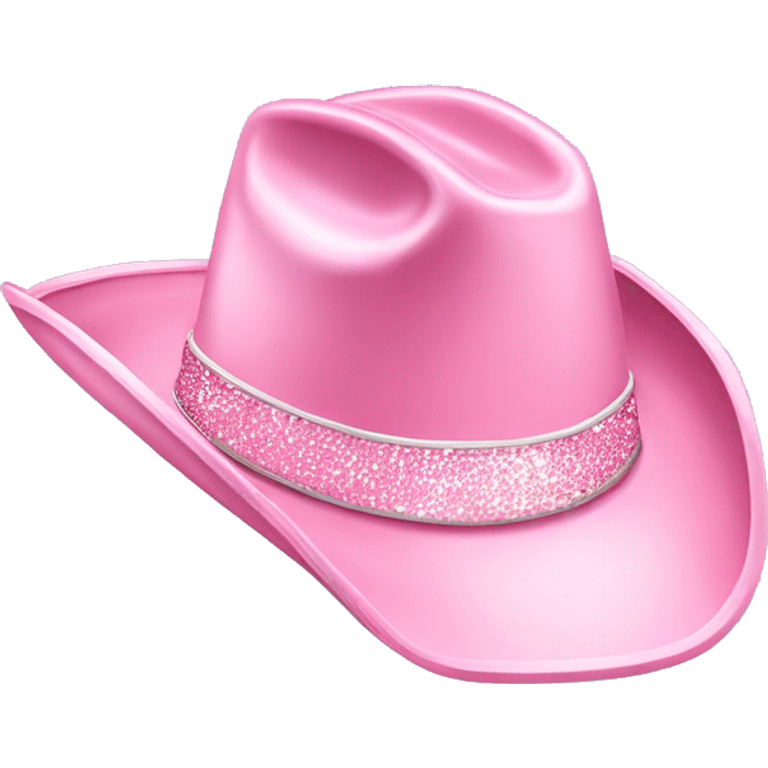 Sparkly light pink cowboy hat emoji