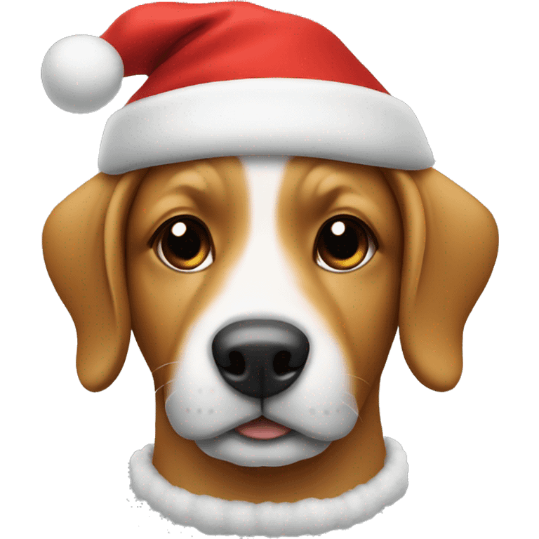 Dog wearing a Santa hat emoji