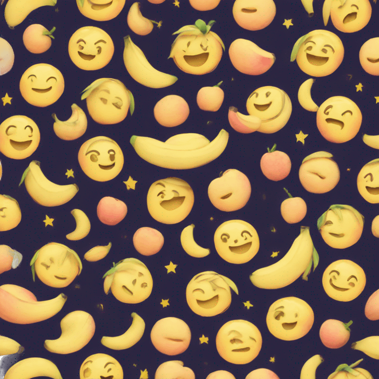 Moon, peach, banana emoji