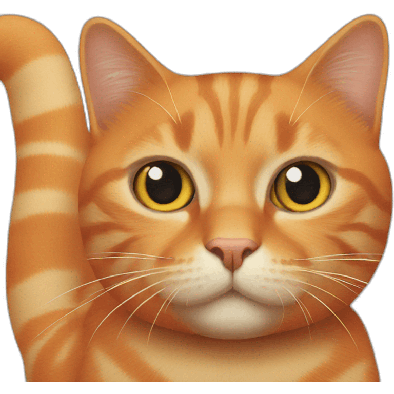 Orange cat with a Cylinder emoji