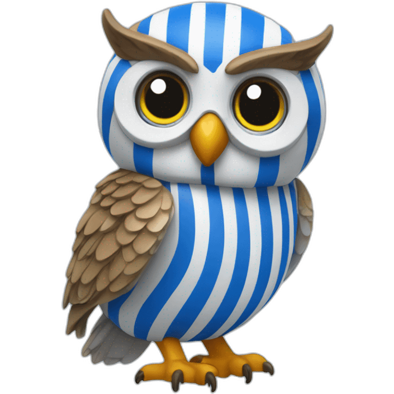 Sheffield Wednesday Owl wearing blue and white stripes emoji